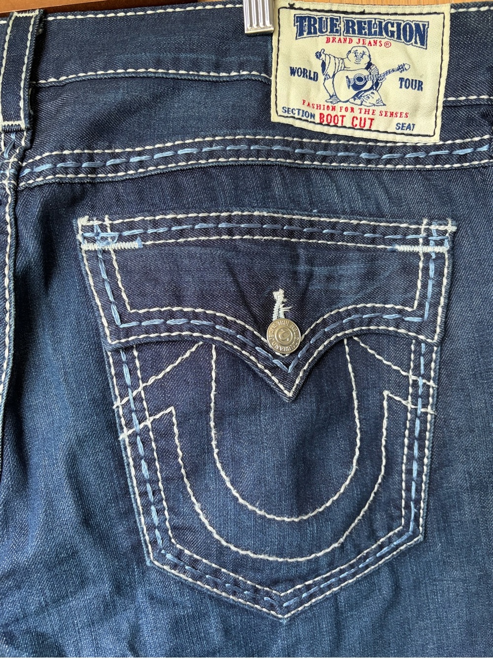 True Religion Men's Blue Boot Cut Jeans 38x32